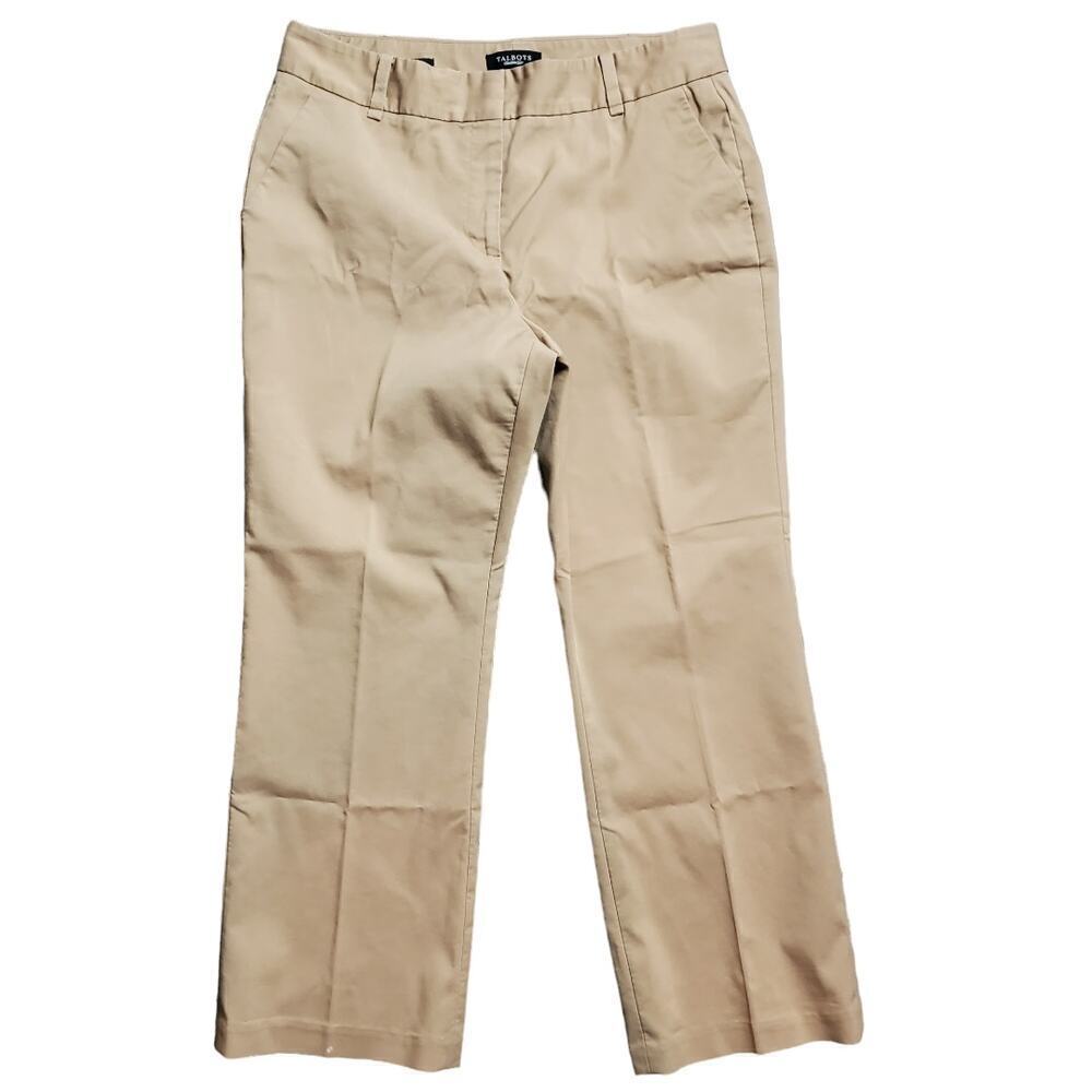 Talbots Women Heritage Tan Business Casual Pants Size 14 Plus Preppy